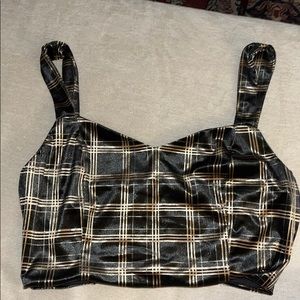 Velvet cropped tank top